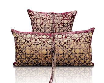 Ottoman Cushion Cover | Elegant Real Luxury Decorative Throw Pillow Case | Designer Artistic Decorative Pillow Cover | Stylish Pillow Sham