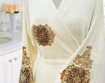 Organic Bamboo Turkish Bathrobe: Handmade Plush Lounge Robe