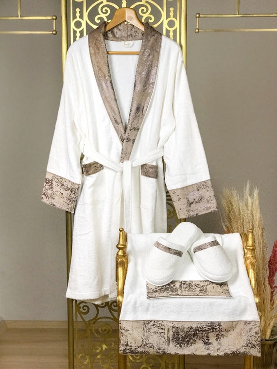 Comfort Luxurious Crushed Velvet Dressing Gown Rose Gold Soft Unisex Kimono  | eBay
