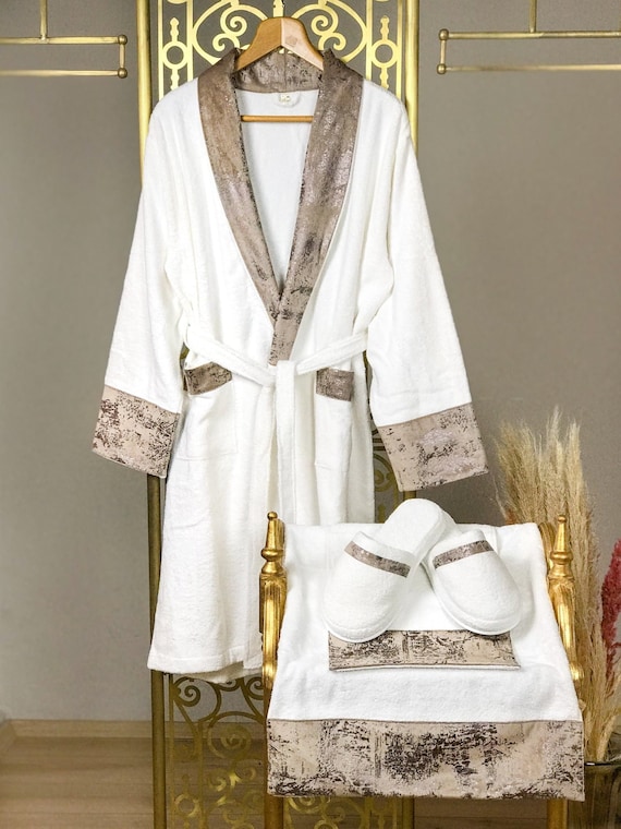 Trkischer Bademantel aus Bio-Bambus: Handgefertigte Plsch Lounge Robe -  Etsy.de