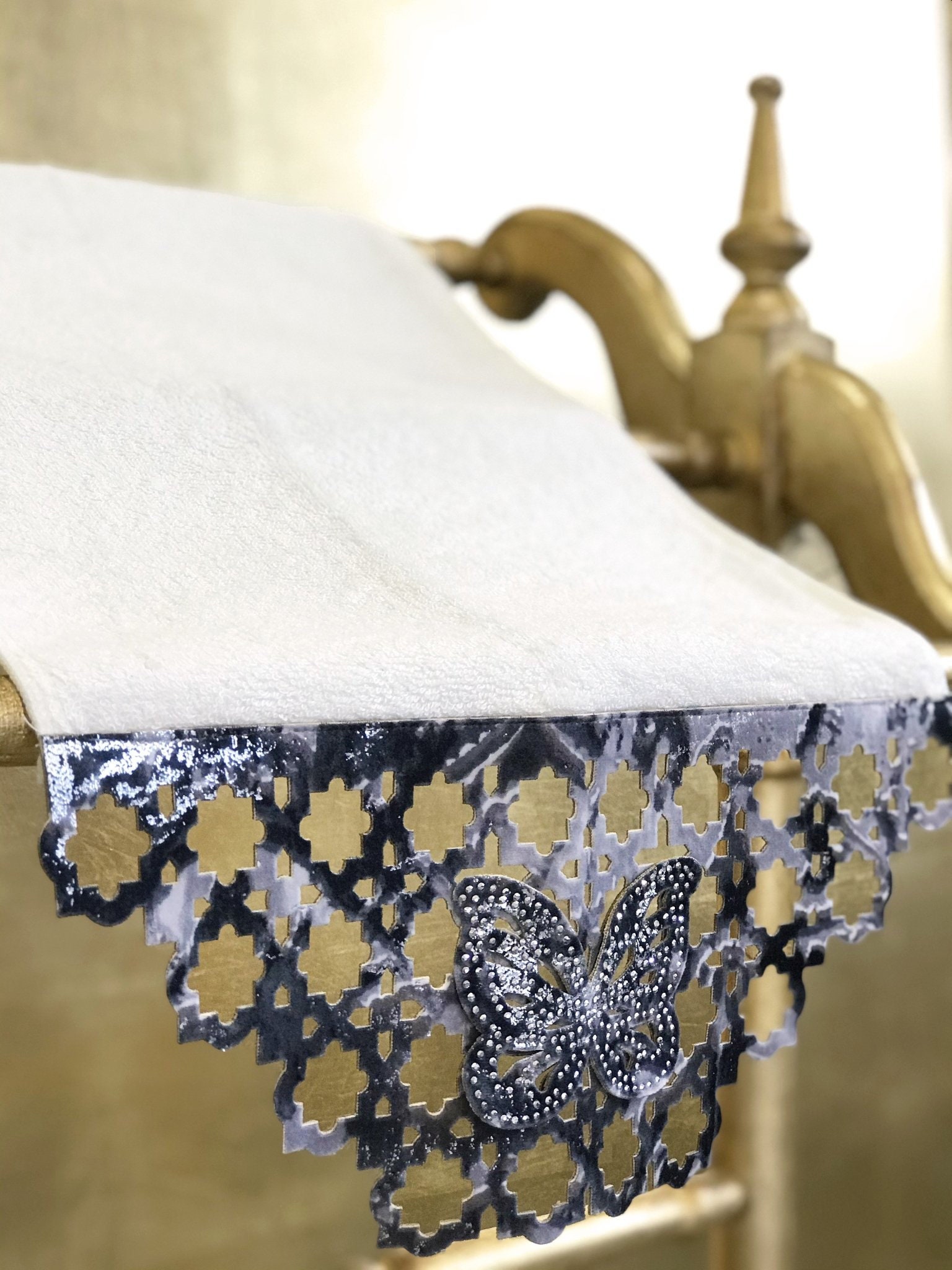 Idil Towel Set Luxury Decorative Towels Embroidery Lace Towels Bath Towel  Set Elegant Spa Towels Organic Bamboo Turkish Towels 