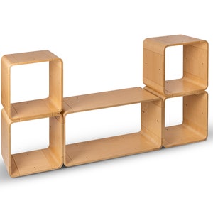 Wooden Sideboard Cabinet Bookcase Bookshelf 120x120x30 cm SCLEICA MODULAR SYSTEM Japandi Mid Century Modern Free Shipping
