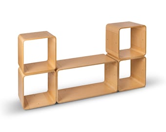 Wooden Sideboard Cabinet Bookcase Bookshelf 120x120x30 cm SCLEICA MODULAR SYSTEM Japandi Mid Century Modern Free Shipping