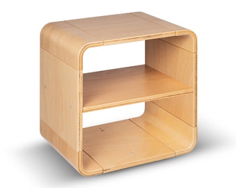 Wooden Bedside Table Nightstand Cabinet Shelf Bookshelf Sideboard 40x40x30 cm SCLEICA MODULAR SYSTEM Japandi Mid Century Free Shipping