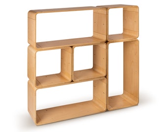 Wooden Sideboard Cabinet Bookcase Bookshelf 120x120x30 cm SCLEICA MODULAR SYSTEM Japandi Mid Century Modern Free Shipping