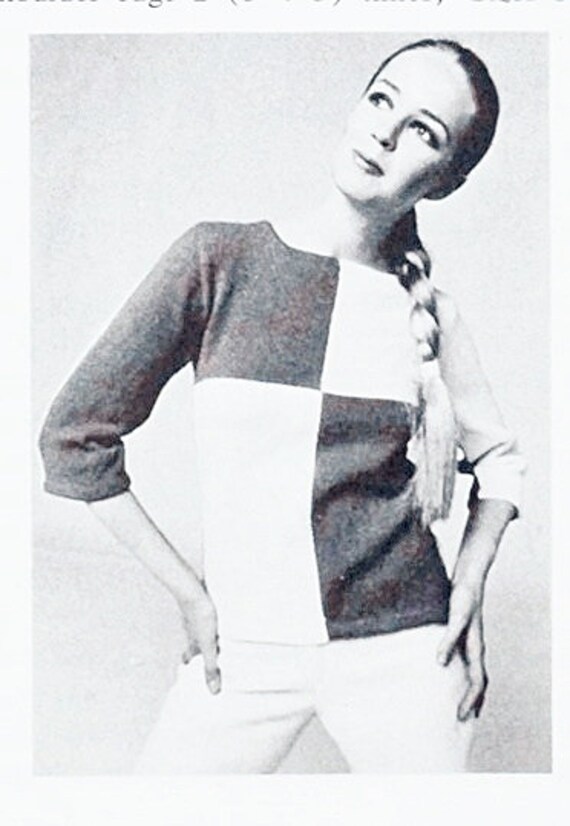 3 vintage 70s poor boy color block lace sweater knitting Etsy