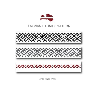 Latvian Ethnic Symbol Pattern, Latvian Symbols, Ethnic Geometric Signs, Digital JPG, PNG and SVG Files