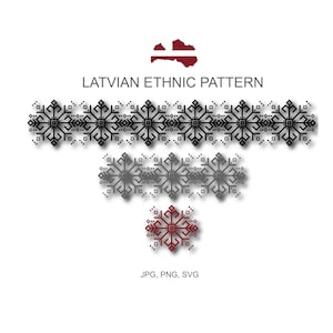 Latvian Ethnic Symbol Pattern, Latvian Symbols, Ethnic Geometric Signs, Digital JPG, PNG and SVG Files