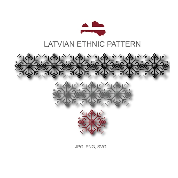 Latvian Ethnic Symbol Pattern, Latvian Symbols, Ethnic Geometric Signs, Digital JPG, PNG and SVG Files