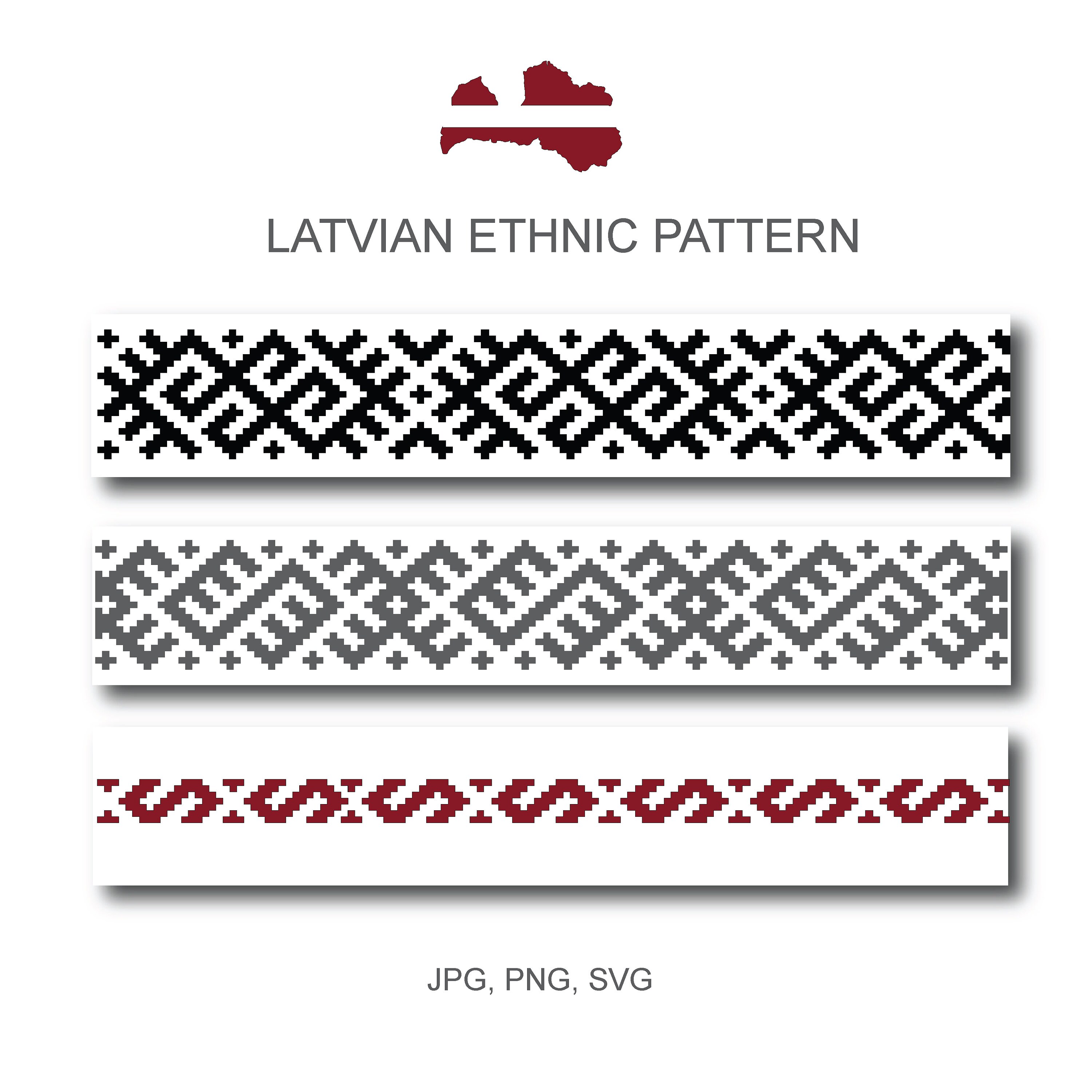 Latvian Ethnic Symbol Pattern Latvian Symbols Ethnic | Etsy