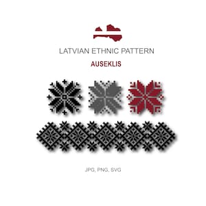 Latvian Ethnic Symbol Pattern, Latvian Symbols, Ethnic Geometric Signs, Digital JPG, PNG and SVG Files