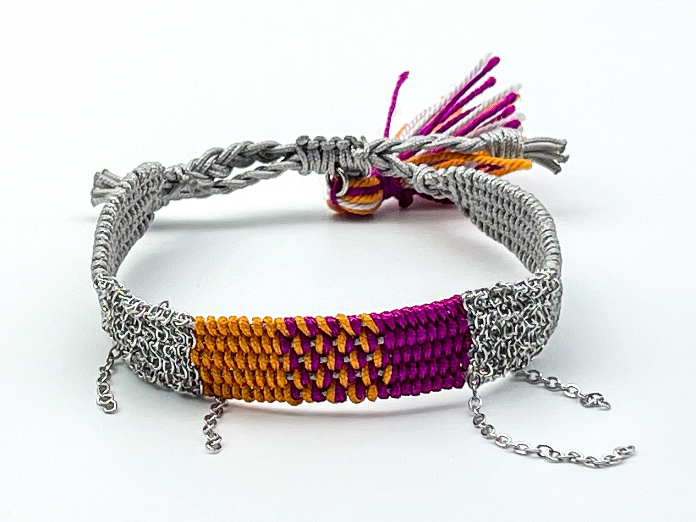 Flongo Maria Armband - Silbernes Edelstahl-Armband Mit Kreuz & Herzen