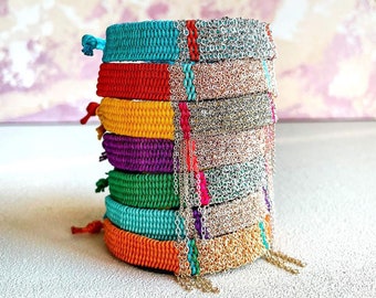 Handwoven Loom Bracelet Stack, Gift for Her, Boho Hippie Style Beach Essentials, Bracelet Women, Everyday Bracelet, Bridesmaid Bracelet