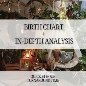 Carta natal completa de astrología natal + análisis en profundidad, informe personalizado de lectura de la carta natal, regalo personalizado