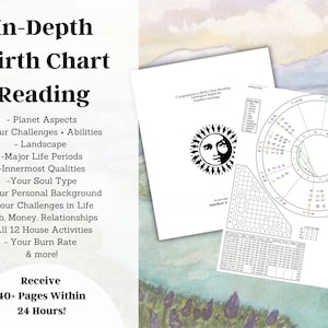 Astrología Lectura completa de la carta natal natal + Análisis en profundidad, Informe de lectura de cartas, Regalo personalizado, Graduación, Entrega rápida