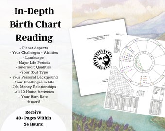 Astrology Full Natal Birth Chart Reading + In-Depth Analysis, Chart Reading Report, Personalized Gift, Graduation, Fast Delivery