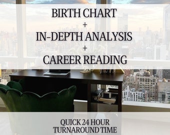 Astrology: Natal Birth Chart + In-Depth Analysis + Career Report Bundle Reading Report, Personalized Gift, Mother&#39;s Day Gift