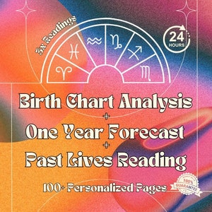 Lectura de astrología Informe de carta natal + Lectura de vidas pasadas y pronóstico de 1 año, Lectura de carta natal, Análisis de carta natal, Astrología en profundidad