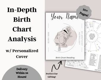 Full Natal Birth Chart + In-Depth Analysis, Personalized Astrology Chart Reading Report, Personalized Gift, Valentines Gift, Fast Delivery