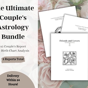 Paquete compuesto de sinastría de astrología de pareja, dos lecturas de cartas natales y una lectura de sinastría, regalo para aniversarios