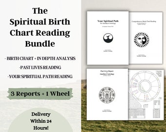 Astrology Spiritual Guidance Birth Chart Reading Bundle, Past Lives, Personalized Birthday Gift
