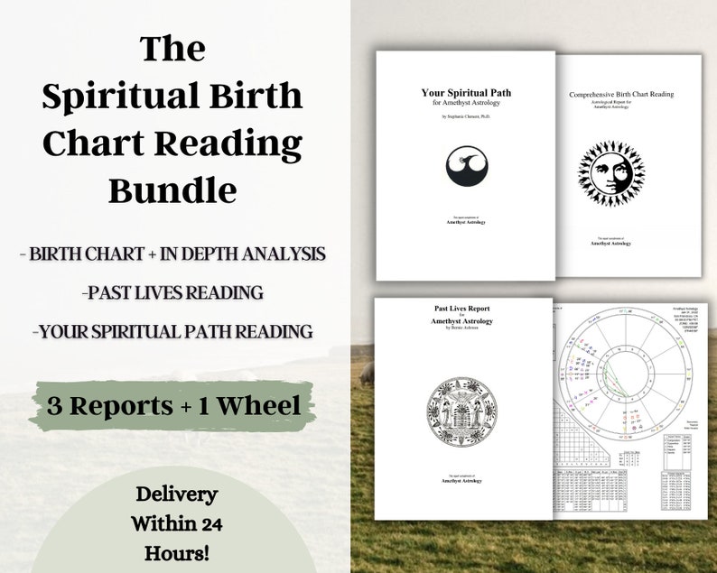 Astrology Spiritual Guidance Birth Chart Reading Bundle, Past Lives, Personalized Birthday Gift image 1