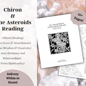 Astrología: Quirón y los asteroides Lectura de la carta natal, Ceres, Juno, Vesta, Palas Atenea, Regalo personalizado