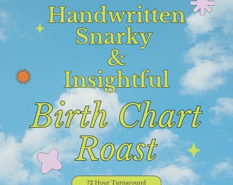 Handwritten Astrology Birth Chart Roast Reading - Hilarious and Insightful Personalized Reading, House, Planet, Key Aspects, Fast Delivery