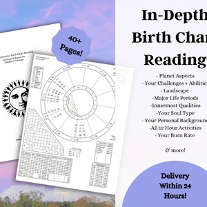 Full Natal Birth Chart + In-Depth Analysis, Personalized Astrology Chart Reading Report, Personalized Gift, Graduation, Fast Delivery
