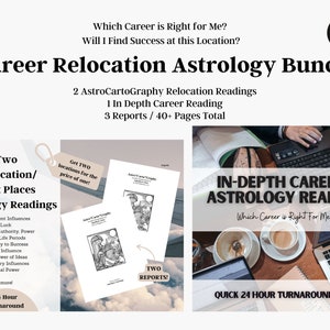 Offre groupée astrologie de relocalisation de carrière, Lecture astrocartographique, Analyse du thème natal de naissance, Richesse et argent, Cadeau de Noël