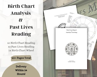 Astrology: Natal Birth Chart + In Depth Analysis + Past Lives Reading Bundle, Personalized Gift, Christmas Same Day