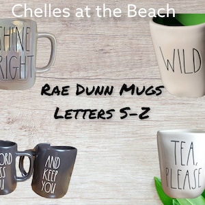 Authentic Rae Dunn mugs Letters S-Z | Rae Dunn Coffee Mugs | Rae Dunn Coffee Bar Decor | Rae Dunn gift with option to personalize