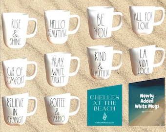 Rae Dunn mugs- Authentic | Special Characters, Numbers and Letters A -E | Rae Dunn Coffee Mugs | Rae Dunn gift with option to personalize