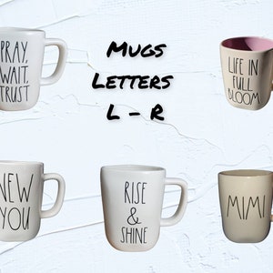 Authentic Rae Dunn Mugs Letters L-R | Rae Dunn Coffee Mugs | Real Rae Dunn Mug | Rae Dunn Coffee Bar Mug with option to personalize