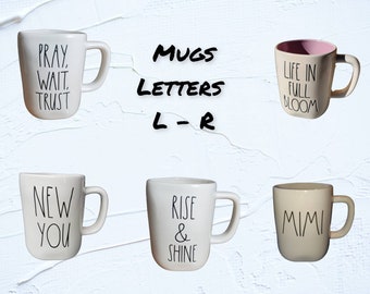 Authentic Rae Dunn Mugs Letters L-R | Rae Dunn Coffee Mugs | Real Rae Dunn Mug | Rae Dunn Coffee Bar Mug with option to personalize