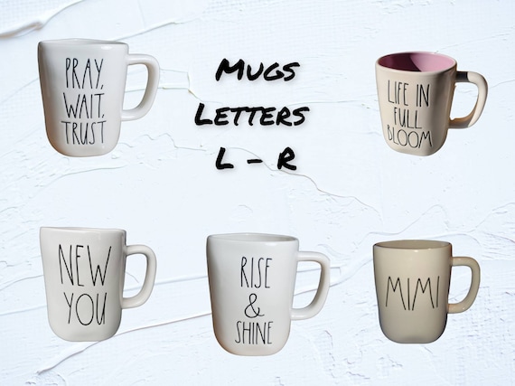 Original Rae Dunn Mugs Letters L-R | Rae Dunn Tassen | Echt Rae Dunn Tasse | Rae Dunn Coffee Bar Tasse mit Personalisierungsmöglichkeit