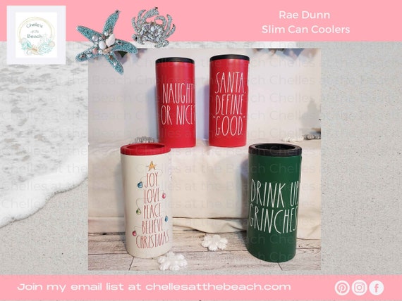 Rae Dunn Slim Can Coolers. Stainless Steel Slim Can Koozies for All Seasons  and Holidays With Option to Personalize. 