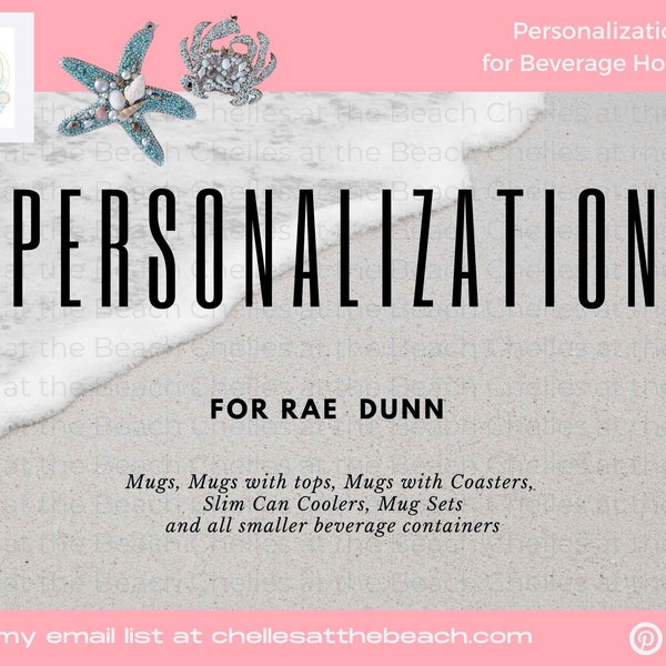 Voeg personalisatie toe aan je Rae Dunn mok, tuimelaar, reismok, slanke blikjeskoeler, mok met top of mok met onderzetter.
