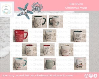 Rae Dunn Christmas Mugs. Rae Dunn Christmas Dog and Cat lover mugs, New release Mason jar mugs with cookie cutters and camping style mugs.