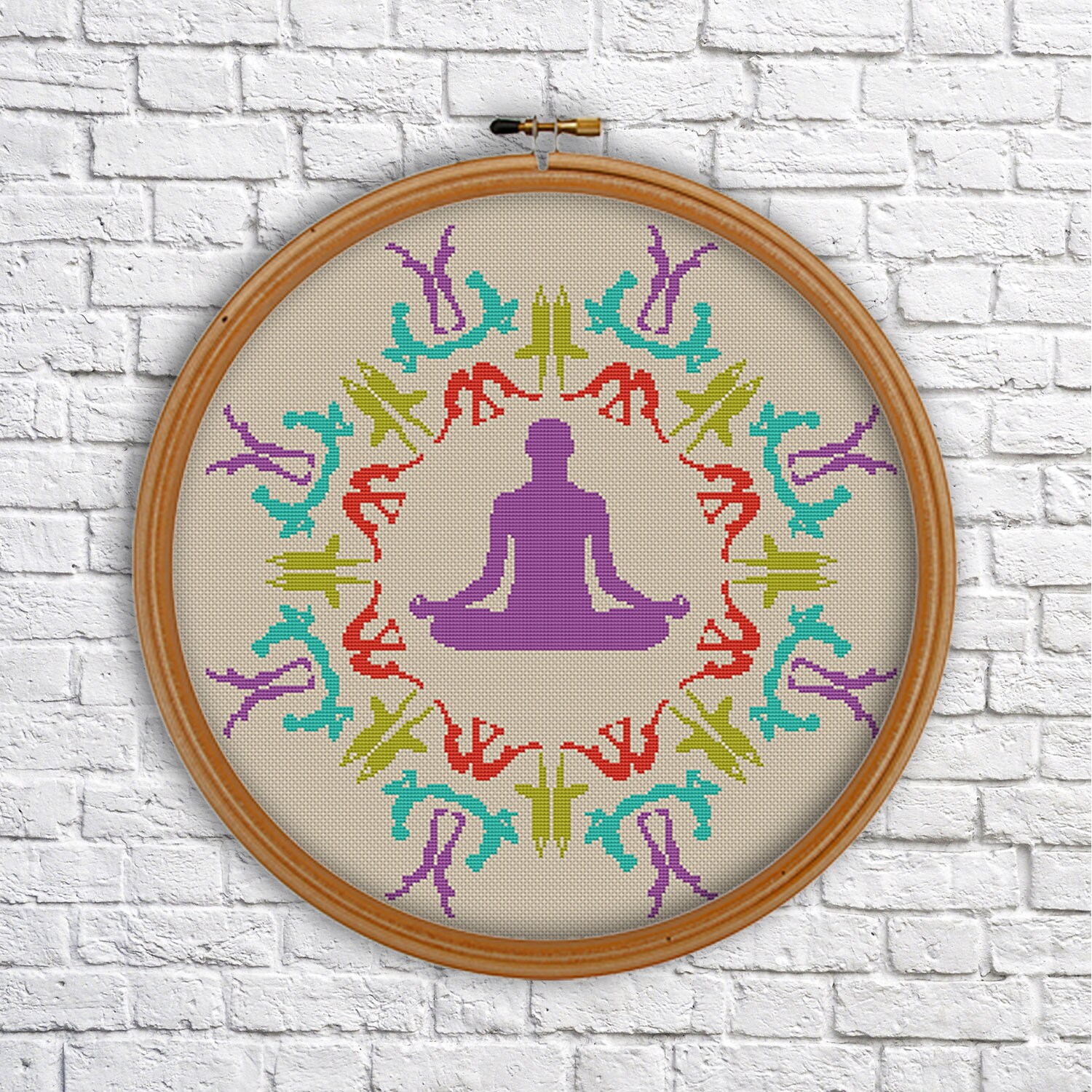 Mandala cross stitch pattern YOGA designmodern cross stitch Etsy