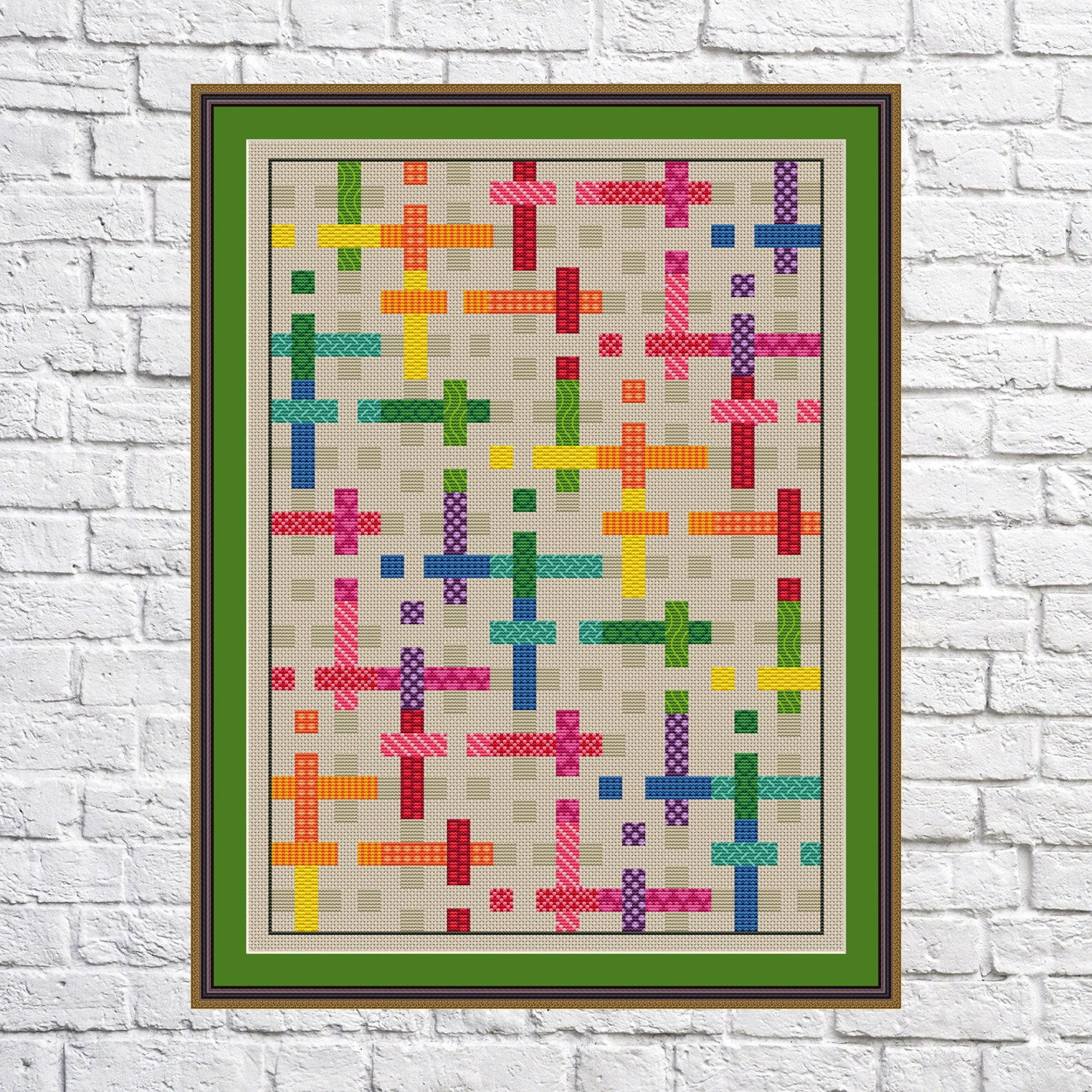 Crossed Colors Cross Stitch Pattern Geometric Design Modern - Etsy