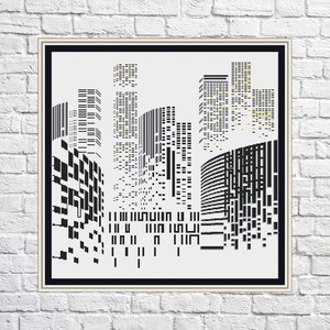 Big city, cross stitch pattern, Geometric design, modern cross stitch, PDF, instant download, Geo23