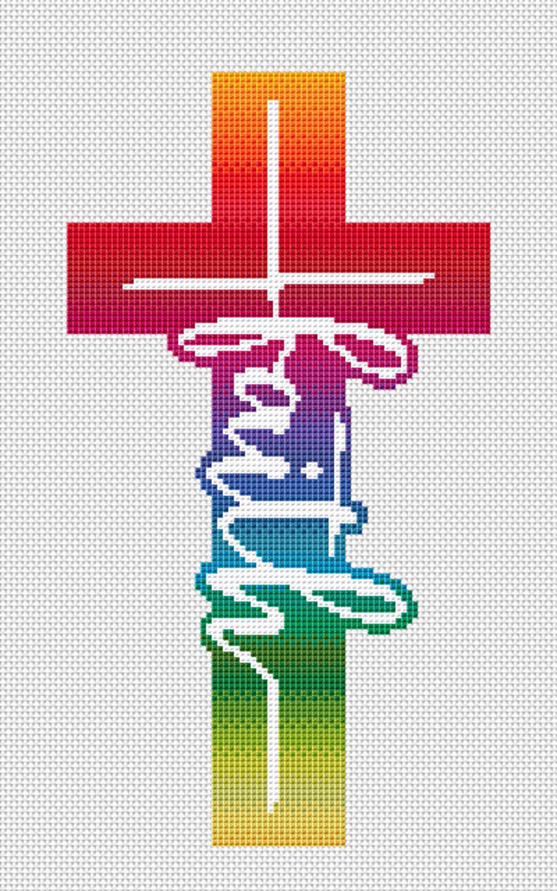 Faith Cross Stitch Pattern Jesus Cross Christian Proverb & Etsy