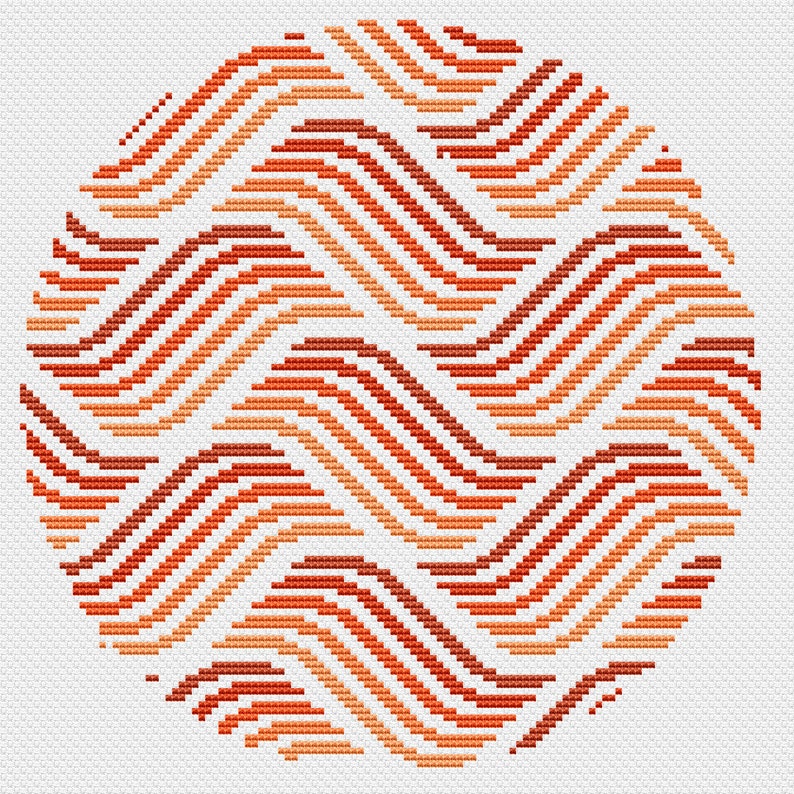 Set of 3 Geometric Design Cross Stitch Pattern Modern Cross Etsy