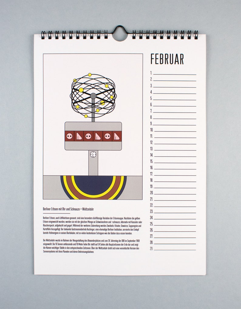 Illustrierter Unendlicher Kalender Berliner Speisen | Etsy