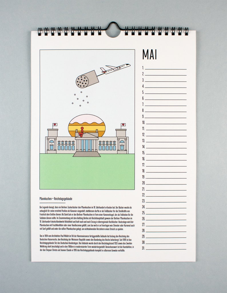 Illustrierter Unendlicher Kalender Berliner Speisen Geschichte | Etsy