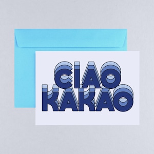 Postkarte Ciao Kakao / Grusskarte mit Briefumschlag / Abschied Karte