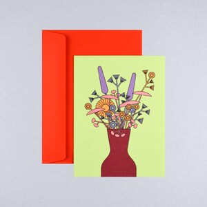 Ansichtkaart boeket bloemen / wenskaart met envelop / cadeaubon / groeten sturen