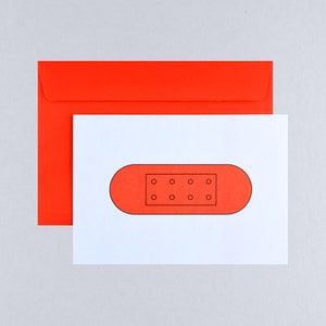 Cartolina in gesso/guarigione presto/biglietto d'auguri con busta/invia gli auguri