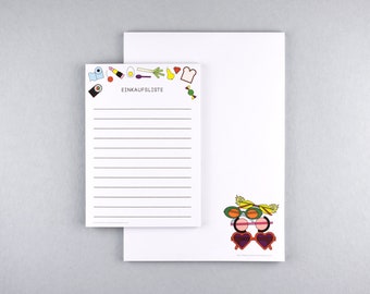 Set of notepads shopping list and sunglasses A5 and A6